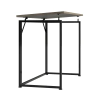 Sleek Folding Desk with Sturdy Steel Legs and MDF Top, Space-Saving Small Computer Writing Table for Apartment, 39.5" L x 19.5" W x 29" H, Grey(m-10)