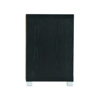 Sleek Durbin TV Stand with Glass Panel Cabinets and Cable Management, Modern Media Sideboard Cabinet for Living Room, 57" L x 15" W x 23" H, Black(m-10)