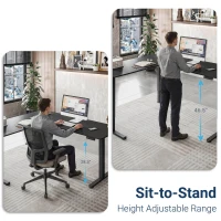 Sleek L-Shaped Standing Desk with 3 Memory Presets and Hooks, Height Adjustable Electric Computer Desk for Home Office, 63'' L x 55'' W x 28'' H, Black(m-6)
