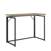Sleek Folding Desk with Sturdy Steel Legs and MDF Top, Space-Saving Small Computer Writing Table for Apartment, 39.5" L x 19.5" W x 29" H, Grey(m-11)