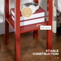 HOMCOM 2-Tier Nightstand, Side Table with Drawer and Shelf for Living Room or Bedroom, Set of 2, Red(m-5)
