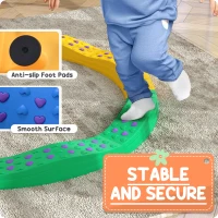 Qaba 8PCs Kids Balance Beam Stepping Stones w/ Non-slip Foot Pads(m-7)
