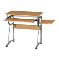 Compact Computer Desk with Slide-Out Keyboard Tray and Printer Shelf, Modern Writing Table for Home Office, 43" L x 19.5" W x 30" H, Cherry(m-7)
