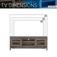Trendy Grey TV Stand with Storage Cabinet and Cable Management, Modern Media Console Center for Living Room, 53" L x 15.5" W x 19" H, Grey(m-5)