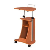 Adjustable Sit-to-Stand Laptop Cart with Dual Adjustment Knobs, Mobile Workstation for Offices, 21" L x 16″ W x 28″ H, Brown(m-9)