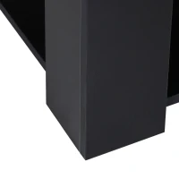 HOMCOM 2 Tier Simple Modern Coffee Table Bottom Shelf Living Room Black(m-10)