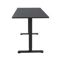 Sleek Electric Standing Desk with 3 Memory Presets and Hooks, Height Adjustable Sit to Stand Computer Desk for Home Office, 55'' L x 23.5″ W x 28'' H, Black(m-13)