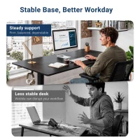 Sleek Electric Standing Desk with Memory Presets and Hooks, Height Adjustable Sit to Stand Computer Desk for Home Office, 47.5'' L x 23.5'' W x 28'' H, Black(m-5)