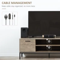 HOMCOM TV Stand for TV up to 50 Inches, Entertainment Center with Door, Open Storage and Drawers, TV Table with Steel Legs, Gray(m-5)