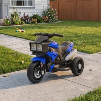 Aosom 6V Kids Motorcycle, Battery-Operated Mini Electric Motorbike with Forward/Reverse Switch, Horn, Blue(m-9)