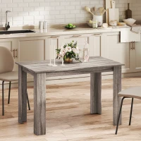 HOMCOM 47" Dining Table for 4-6 People, Modern Rectangular Kitchen Table for Dining Room, Living Room, Light Gray Wood Effect(m-10)