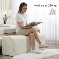 HOMCOM 43" Upholstered Bedroom Bench Modern End of Bed Bench Load up to 485 lbs for Bedroom Hallway Living Room Cream White(m-6)