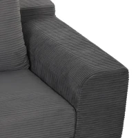 HOMCOM 51" Chair Bed, Corduroy Upholstered Sleeper Chair with Pillow, Dark Grey(m-10)