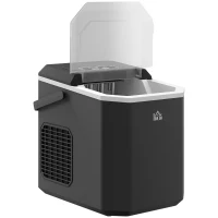 HOMCOM Portable Ice Maker, Self Cleaning Ice Machine with 9 Ice Cubes Ready in 6 Mins, 26lbs/24Hrs, 2 Sizes of Bullet Ice(m-2)