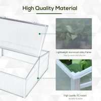 Outsunny Aluminium Cold Frame Greenhouse Garden Portable Raised Planter with Openable Top for Indoor, Outdoor, Flowers, Vegetables, Plants, 39" x 39" x 19"(m-6)
