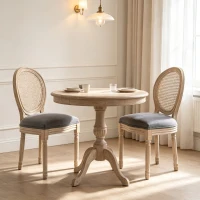 HOMCOM French-Style Upholstered Dining Chair Set, Gray(m-8)
