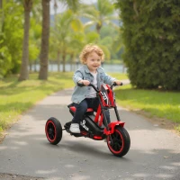 Qaba Kids Tricycle, Toddler Trike with Pedal for Indoor Outdoor Use, 3 Wheel Trike for Ages 18-36 Months Boys Girls, Red(m-8)