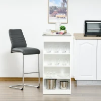 HOMCOM Bar Table, High Top Pub Table with 4 Storage Shelves, Modern Bar Height Table for Home Bar, Kitchen, Grey(m-7)
