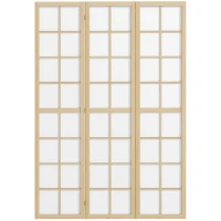 HOMCOM 3 Panel Room Divider, 5.6 ft Folding Wall Divider Room Partition for Home Office, Bedroom(m-2)