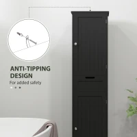 HOMCOM Freestanding Bathroom Cabinet with Drawer and 2 Doors, Tall Bathroom Cupboard for Kitchen, Study, Living Room(m-7)