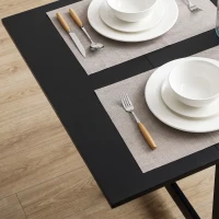 HOMCOM Solid Wood Kitchen Table, Drop Leaf Tables for Small Spaces, Folding Dining Table, Black(m-7)