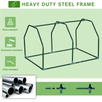 Outsunny 39" x 28" x 24" Portable Mini Greenhouse PE Grow House with Zipper Door Gardening Plant Cover Steel Frame(m-5)
