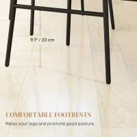 HOMCOM Rattan Counter Bar Stools Set of 2, 26" Counter Height Barstools with Back, Bar Chairs for Kitchen Island, Brown(m-5)