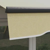 Outsunny 8' x 6.5' Retractable Awning, 280gsm UV Resistant Sunshade Shelter for Deck, Balcony, Yard, Beige(m-9)