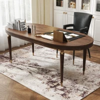 HOMCOM Machine Washable Area Rug 4x6, Non-Slip Modern Abstract Floor Carpet for Living Room, Bedroom, Dining Room, Mixed-Brown(m-10)