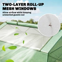 Outsunny 71" x 36" x 28" Mini Greenhouse Portable Hot House for Plants with Large Zipper Windows for Outdoor, Indoor, Garden, Green(m-5)