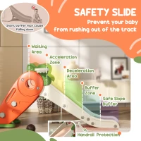Qaba 3 in 1 Foldable Toddler Slide with Basketball Hoop, Climber, for 1-3 Years Old, Orange(m-6)