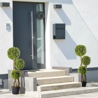 HOMCOM Set of 2 3FT Artificial Tree Bamboo Tree Fake Plants in Pot for Home Office Living Room Decor, Green(m-8)