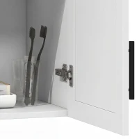 HOMCOM 2-Piece Simple Medicine Cabinet Wall Mounted, Bathroom Wall Cabinet with 2 Doors and Adjustable Shelf Storage, White(m-10)