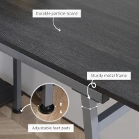 HOMCOM 5 Tier Versatile L-Shaped Computer Desk, Writing Table with Display Shelves and Metal Frame, Space-Saving for Study, Home Office, Black(m-5)