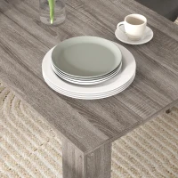 HOMCOM 47" Dining Table for 4-6 People, Modern Rectangular Kitchen Table for Dining Room, Living Room, Light Gray Wood Effect(m-9)
