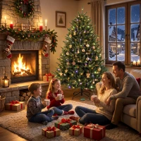 HOMCOM 6ft Prelit Christmas Tree, Colorado Blue Spruce, Easy Plug, Hinged Xmas Tree with Warm White & Multi-Color LED Lights(m-8)