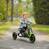 Qaba Kids Tricycle, Toddler Trike with Pedal for Indoor Outdoor Use, 3 Wheel Trike for Ages 18 to 36 Months Boys Girls, Green(m-8)