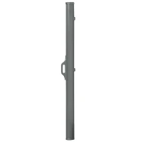 Outsunny 10' Retractable Folding Patio Privacy Side Awning with 50+ UV Protection, 2 Wall Brackets, & Polyester, White(m-11)