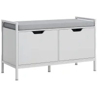 HOMCOM Shoe Storage Bench with Seat Cushion, Shoe Cabinet for Hallway, Entryway Bench, Supports 352lbs, White(m-9)