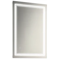 kleankin 32" x 24" LED Bathroom Mirror, Lighted Vanity Mirror, Wall Mounted with Smart Touch Button, Horizontally and Vertically, Waterproof, Plug-in, Silver(m-1)