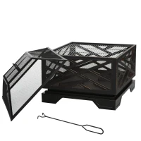 Outsunny 26" Outdoor Fire Pit, Square(m-11)