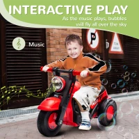Qaba Foot to Floor Toddler Ride on Toy, Sliding Toddler Car with Music and Bubble, for 2-5 Years Old, Red(m-4)