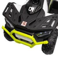Qaba 12V Kids ATV, 4 Wheeler Quad with 4 Spring Suspension Wheels, LED Lights, Music USB, Green(m-9)