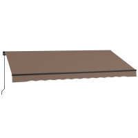 Outsunny 13' x 10' Retractable Awning, 280gsm UV Resistant Sunshade Shelter for Deck, Balcony, Yard, Coffee