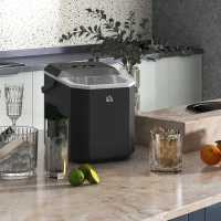HOMCOM Portable Ice Maker, Self Cleaning Ice Machine with 9 Ice Cubes Ready in 6 Mins, 26lbs/24Hrs, 2 Sizes of Bullet Ice(m-1)