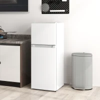 HOMCOM Small Fridge with Freezer, 4 Cu Ft Refrigerator with Reversible Doors, White(m-10)