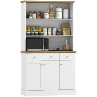 HOMCOM Kitchen Pantry Buffet Server Hutch Storage Sideboard Bookcase with Drawers & Cabinets for Living Room Cabinet Console(m-9)