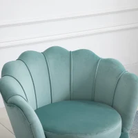 HOMCOM Modern Accent Chair, Velvet-Touch Fabric Leisure Club Chair with Gold Metal Legs for Bedroom, Green(m-9)