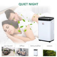 HOMCOM 2520 Sq. Ft Portable Electric Dehumidifier For Home, Bedroom or Basements with 14 Pint Tank, 2 Speeds and 3 Modes, 42 pt/Day, White(m-6)