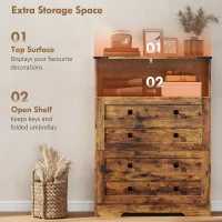 HOMCOM Shoe Cabinet with 2 Flip Drawers, Narrow Shoe Storage Cabinet, Rustic Brown(m-7)